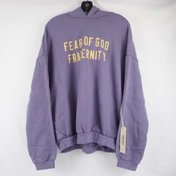 Fear of God Fraternity Heavy Fleece Hoodie in Lavender - Men's Size Small - NWT - Picture 1 of 14